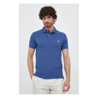 Bavlněné polo tričko Ralph Lauren tmavomodrá barva, 710536856