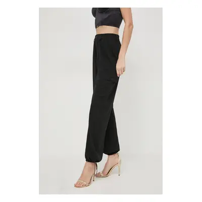 Kalhoty Twinset dámské, černá barva, jednoduché, high waist