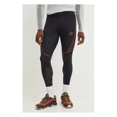 Sportovní legíny LA Sportiva Triumph pánské, černá barva, s aplikací, P32999100