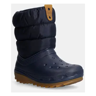 Dětské sněhule Crocs CLASSIC NEO PUFF BOOT tmavomodrá barva, 207684