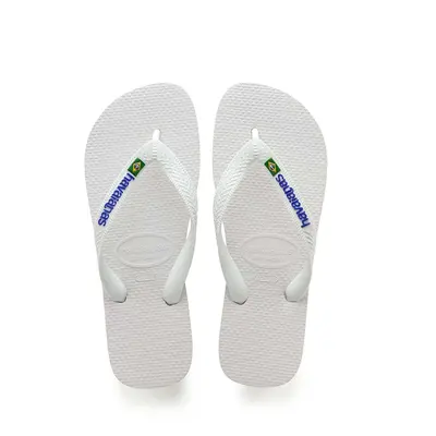 Dětské žabky Havaianas BRASIL LOGO bílá barva