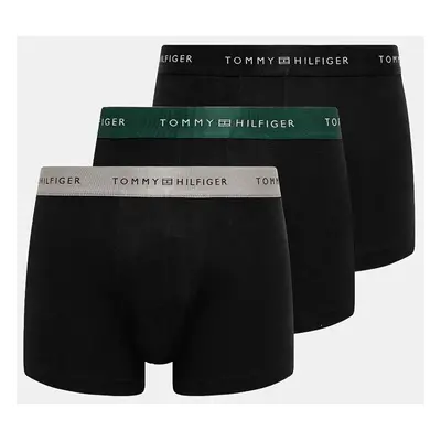 Boxerky Tommy Hilfiger 3-pack pánské, černá barva, UM0UM03411