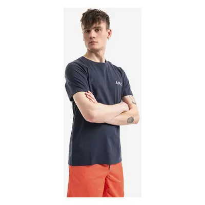 Bavlněné tričko A.P.C. Mike tmavomodrá barva, s potiskem, COETL.H26053-DARKNAVY