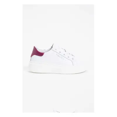 Dětské kožené sneakers boty Twinset bílá barva, 242GCJ012