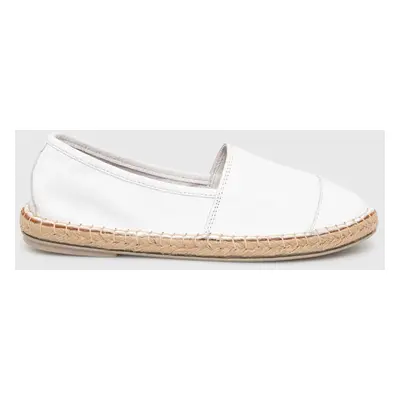 Kožené espadrilky Answear Lab bílá barva