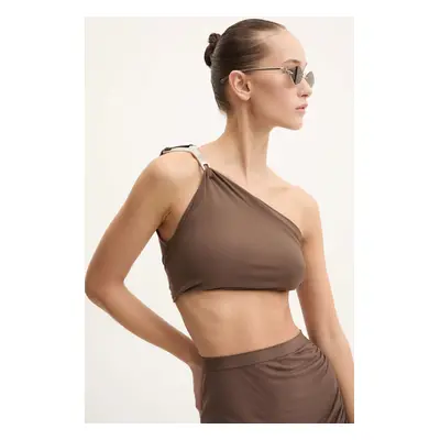 Top Rick Owens Lilies dámský, hnědá barva, LI02D5192RV