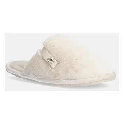 Pantofle Tommy Hilfiger TH COMFORT HOME SLIPPER béžová barva, FW0FW08138