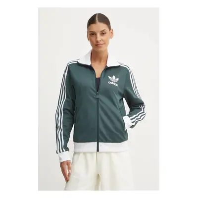 Mikina adidas Originals Adicolor dámská, zelená barva, s aplikací, IY2221