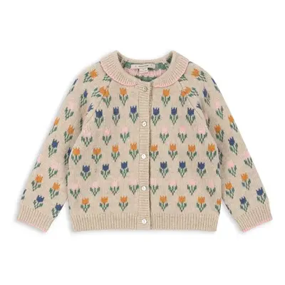 Dětský vlněný kardigan Konges Sløjd BELOU KNIT CARDIGAN béžová barva, KS101424