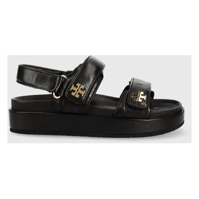 Kožené sandály Tory Burch Kira Sport dámské, černá barva, 144328-001