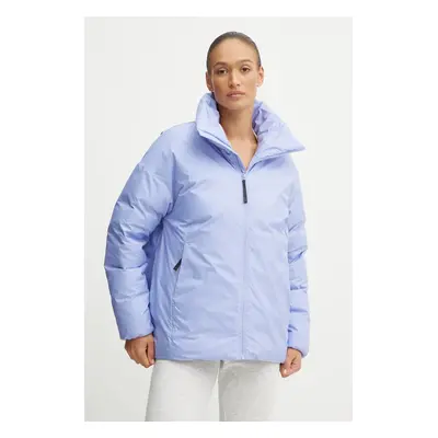 Péřová bunda adidas Traveer dámská, fialová barva, zimní, oversize, JF3209