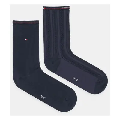 Ponožky Tommy Hilfiger 2-pack dámské, tmavomodrá barva, 701229856