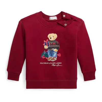 Kojenecká mikina Polo Ralph Lauren červená barva, s potiskem