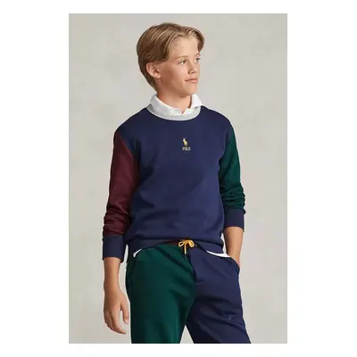 Dětská mikina Polo Ralph Lauren tmavomodrá barva, hladká