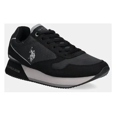 Sneakers boty U.S. Polo Assn. NOBIL černá barva, NOBIL003M/DHY7