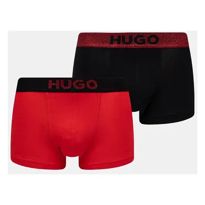 Boxerky HUGO 2-pack pánské, červená barva, 50524748