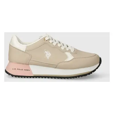 Sneakers boty U.S. Polo Assn. CLEEF béžová barva, CLEEF004W/CYN1