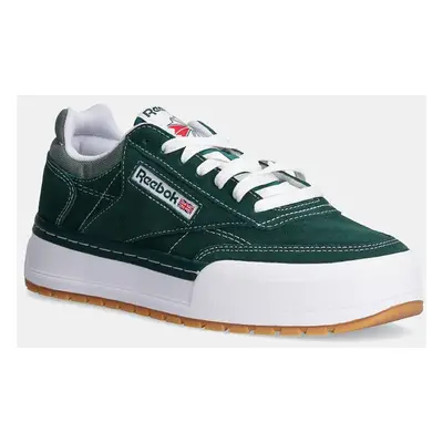 Semišové sneakers boty Reebok Classic Club C Megacourt zelená barva, 100201245