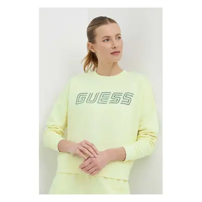 Mikina Guess SKYLAR dámská, zelená barva, s aplikací, V4GQ07 K8802