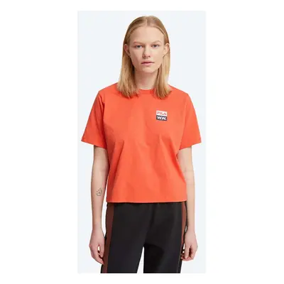 Bavlněné tričko Wood Wood Steffi T-Shirt x Fila oranžová barva, 688376.B026-ORANGE