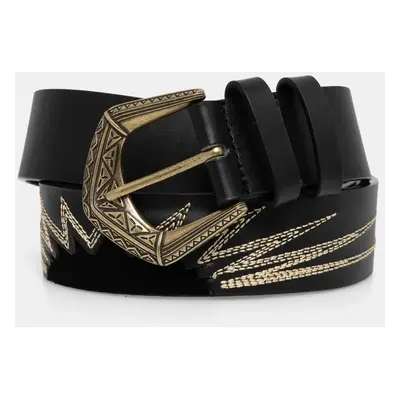 Kožený pásek Pepe Jeans LINDSAY BELT dámský, černá barva, PL020855