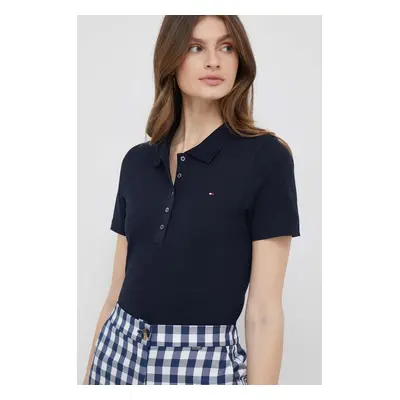 Polo tričko Tommy Hilfiger tmavomodrá barva