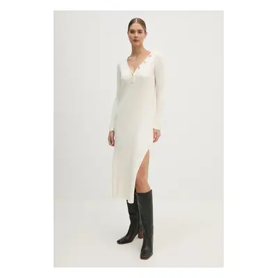 Šaty Pepe Jeans IZABEL DRESS béžová barva, midi, PL953586