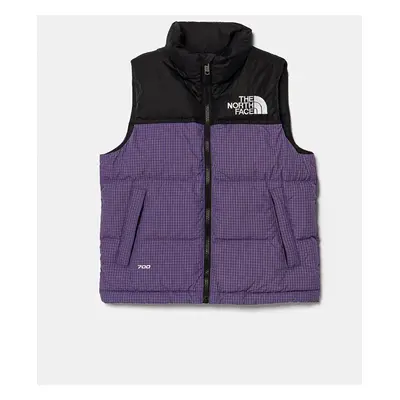 Dětská péřová vesta The North Face TEEN 1996 RETRO NUPTSE VEST fialová barva, NF0A8A4B6KO1