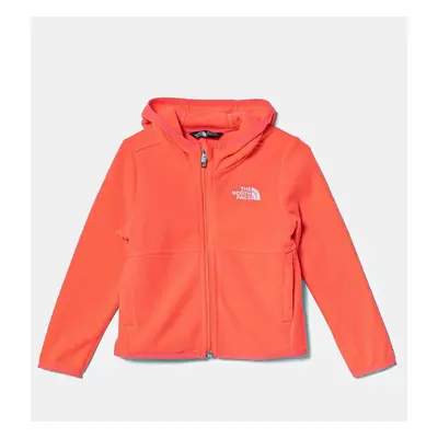 Dětská fleecová mikina The North Face GLACIER F/Z HOODIE růžová barva, s kapucí, NF0A8B18P2B1