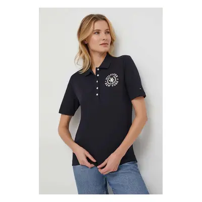 Polo tričko Tommy Hilfiger tmavomodrá barva, WW0WW41061