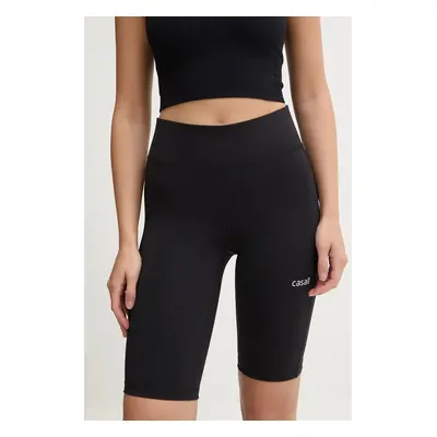 Šortky na jógu Casall Essential černá barva, high waist, 24943