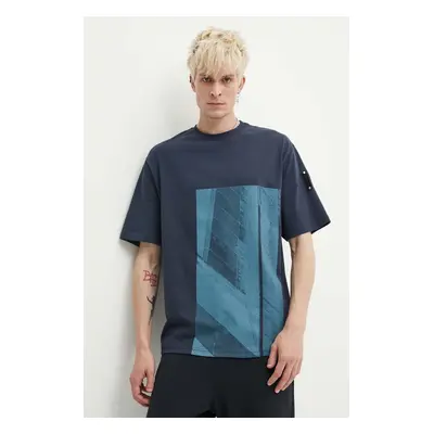 Bavlněné tričko A-COLD-WALL* Strand T-Shirt tmavomodrá barva, s potiskem, ACWMTS189