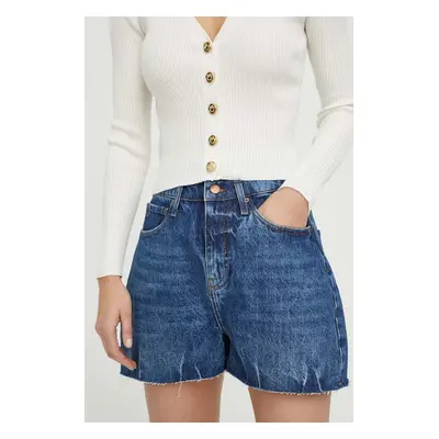 Džínové šortky Armani Exchange dámské, hladké, high waist, 3DYJ71 Y16EZ