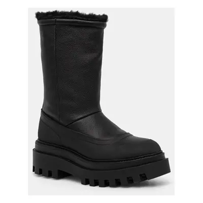 Nízké kozačky Calvin Klein Jeans FLATFORM CHELSEA BOOT PADDED dámské, černá barva, na plochém po