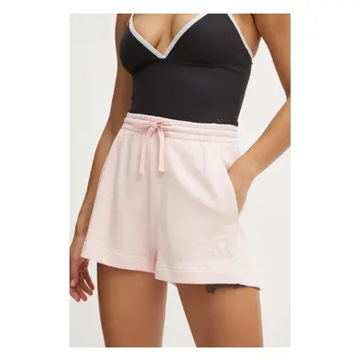 Bavlněné šortky adidas All SZN růžová barva, hladké, high waist, JJ4923