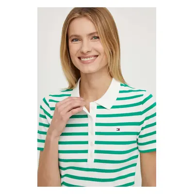 Polo tričko Tommy Hilfiger zelená barva, WW0WW39530