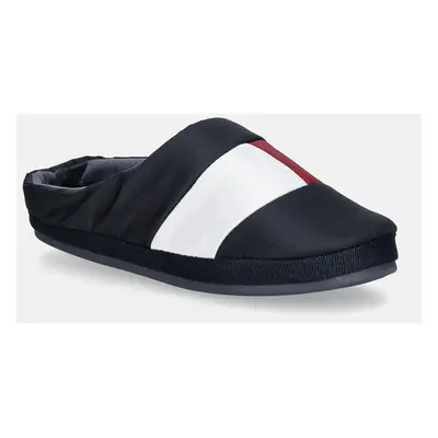 Pantofle Tommy Hilfiger HILFIGER NYLON FLAG HOUSE SHOE tmavomodrá barva, FM0FM05228