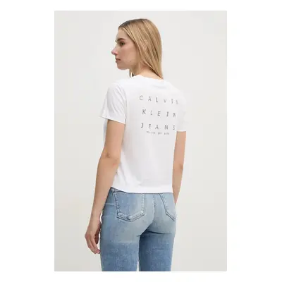 Tričko Calvin Klein Jeans bílá barva, J20J225391