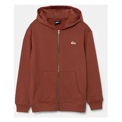 Dětská mikina Quiksilver BASIC HOOD ZIP oranžová barva, s kapucí, hladká, EQBFT03890