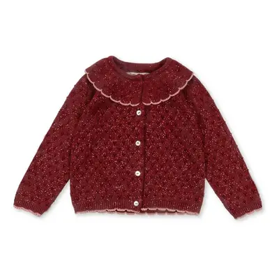 Dětský svetr Konges Sløjd HOLIDAY KNIT CARDIGAN červená barva, lehký, KS101994