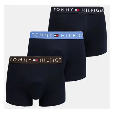 Boxerky Tommy Hilfiger 3-pack pánské, tmavomodrá barva