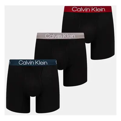 Boxerky Calvin Klein Underwear 3-pack pánské, černá barva