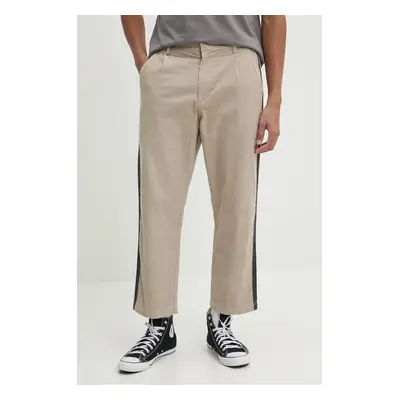 Manšestrové kalhoty Quiksilver Roller Line Pant béžová barva, ve střihu chinos, EQYNP03305