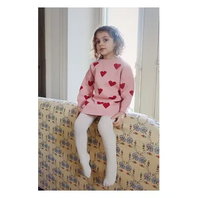 Dětské bavlněné šaty Konges Sløjd LAPIS KNIT DRESS růžová barva, mini, KS101553