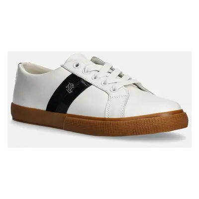 Kožené sneakers boty Lauren Ralph Lauren Janson II bílá barva, 802951390001