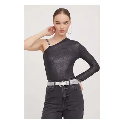 Halenka Karl Lagerfeld Jeans šedá barva, hladká