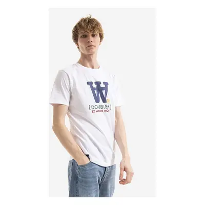 Bavlněné tričko Wood Wood Ace Typo T-shirt bílá barva, s potiskem, 10285700.2222-WHITE