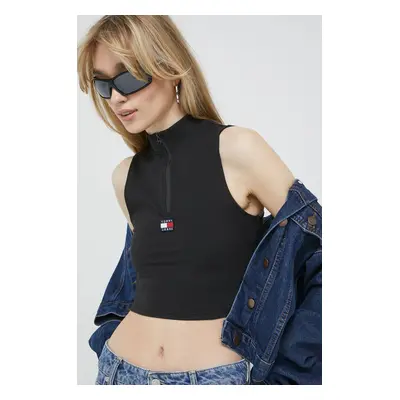 Top Tommy Jeans dámský, černá barva