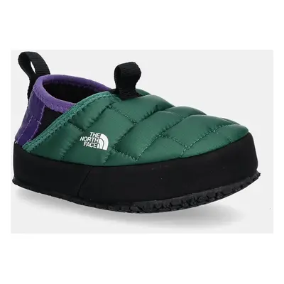 Dětské papuče The North Face THERMOBALL TRACTION MULE II zelená barva, NF0A39UX8JI1