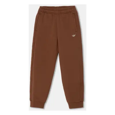 Dětské tepláky adidas Originals SWEATPANTS hnědá barva, hladké, IY9531